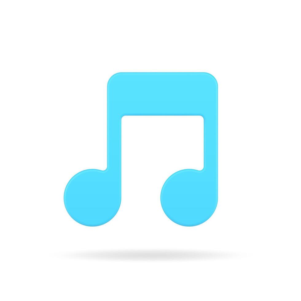 Blue note 3d icon. Musical volumetric symbol of creativity vector