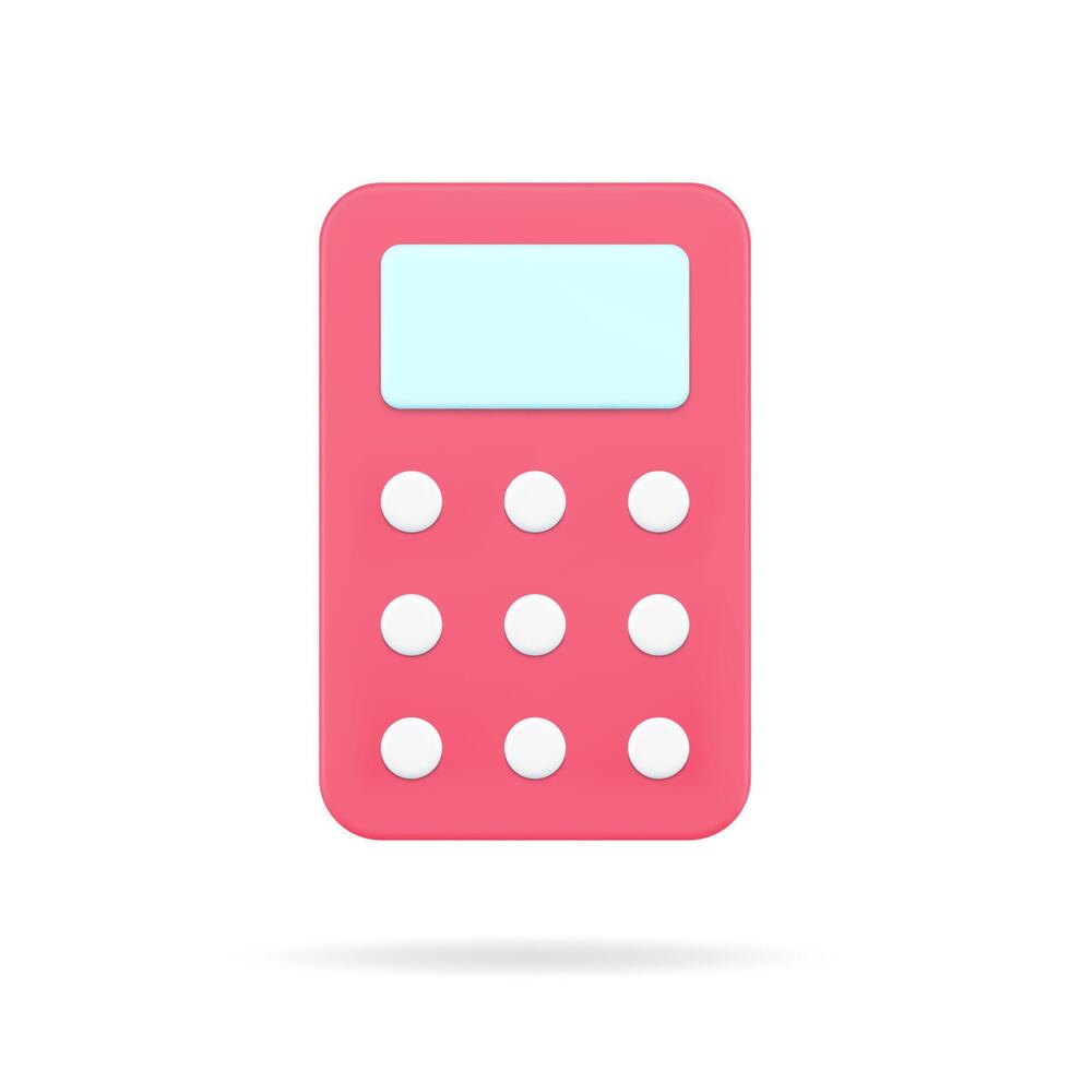 Red remote control 3d icon. Volumetric device for wireless communication with gadgets vector