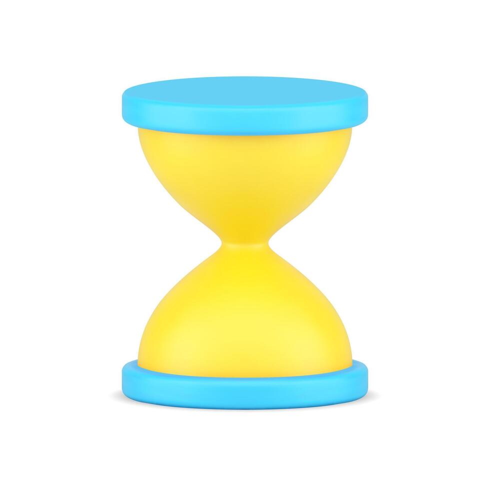 Realistic hourglass icon. Volumetric retro timer with sandy countdown vector