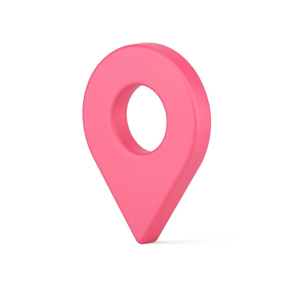 Red map pointer 3d icon. Web navigation symbol with position location vector