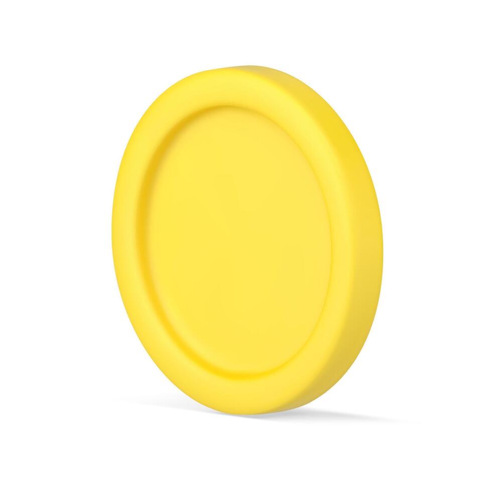 amarillo precioso metal moneda 3d icono. comercial negocio inversiones vector