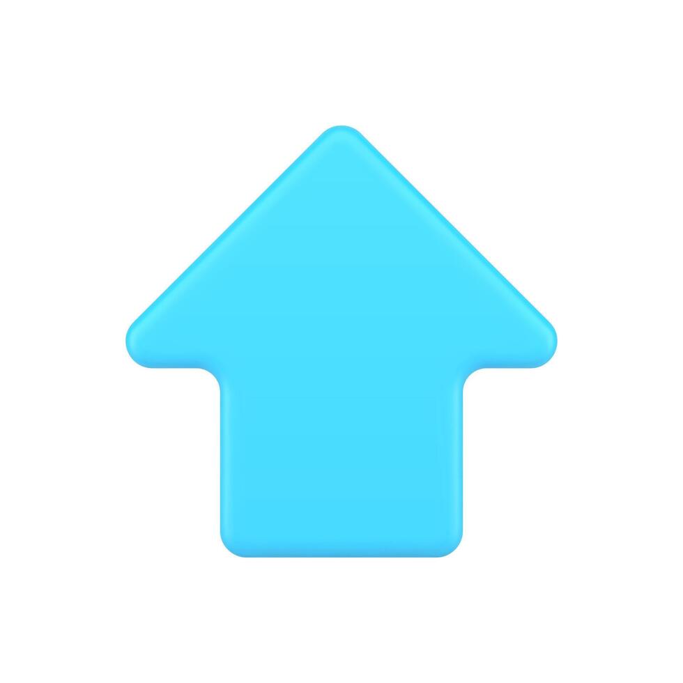 Minimalistic arrow indicator 3d icon. Blue cursor for website vector