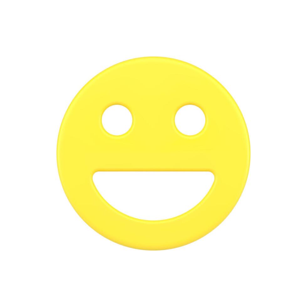 alegre emoji 3d icono. símbolo para chateando y expresando alegría vector