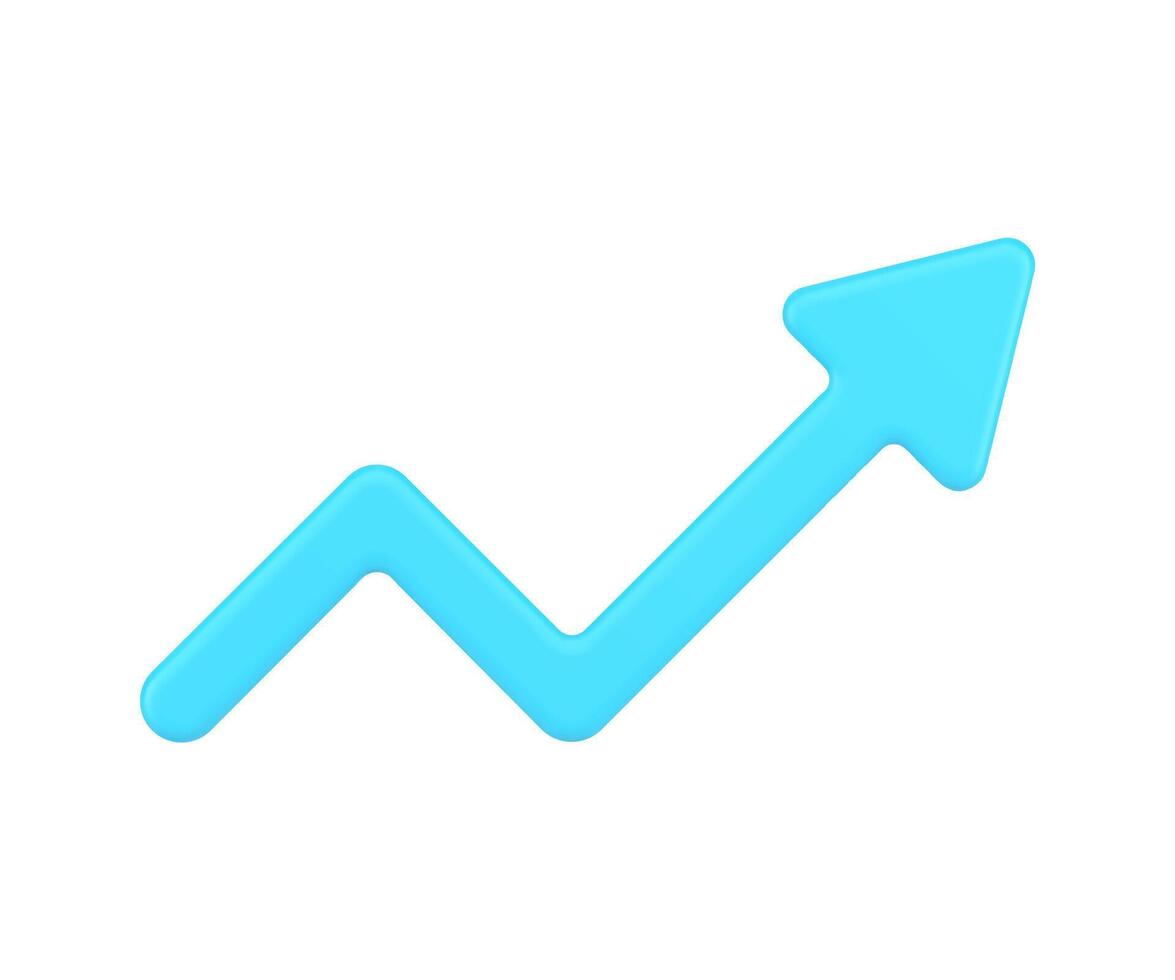 azul crecimiento grafico flecha 3d icono ilustración vector
