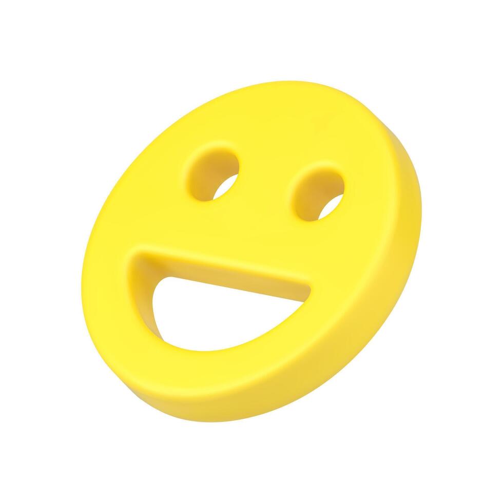 Falling funny smiley 3d icon. Symbol for chatting and expressing joy happiness vector