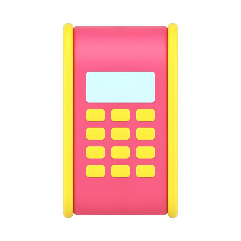 Payment terminal in store 3d icon illustration vector