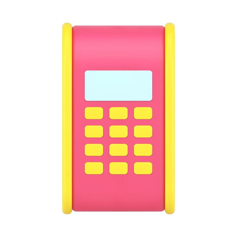 Payment terminal in store 3d icon illustration vector