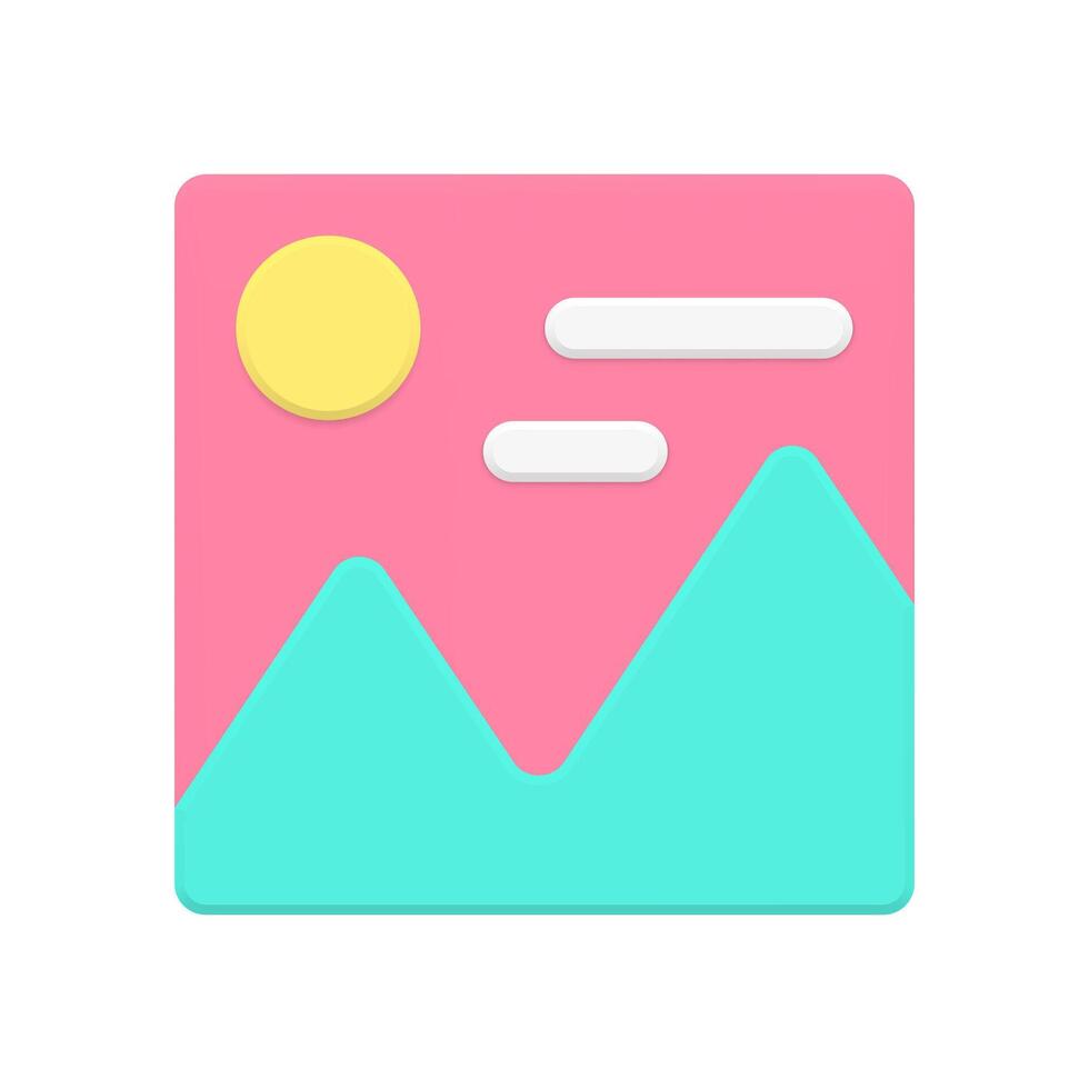 Simple minimalistic image 3d icon illustration vector