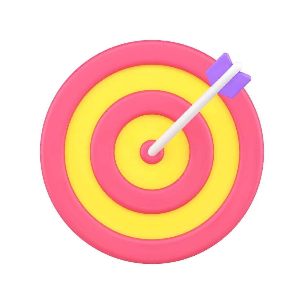objetivo dardo con flecha 3d icono ilustración vector