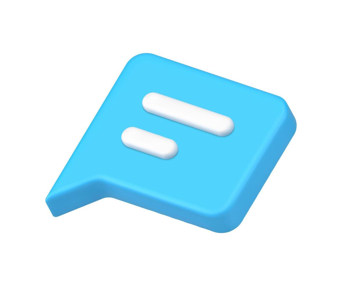 Simple chat box new message received alert 3d isometric icon incoming letter email vector