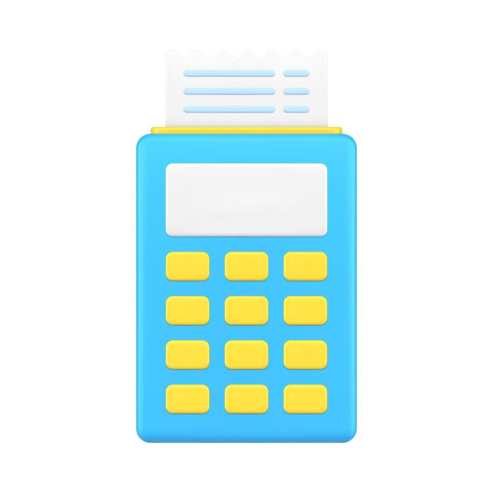 Portable device for printing receipts 3d icon illustration vector