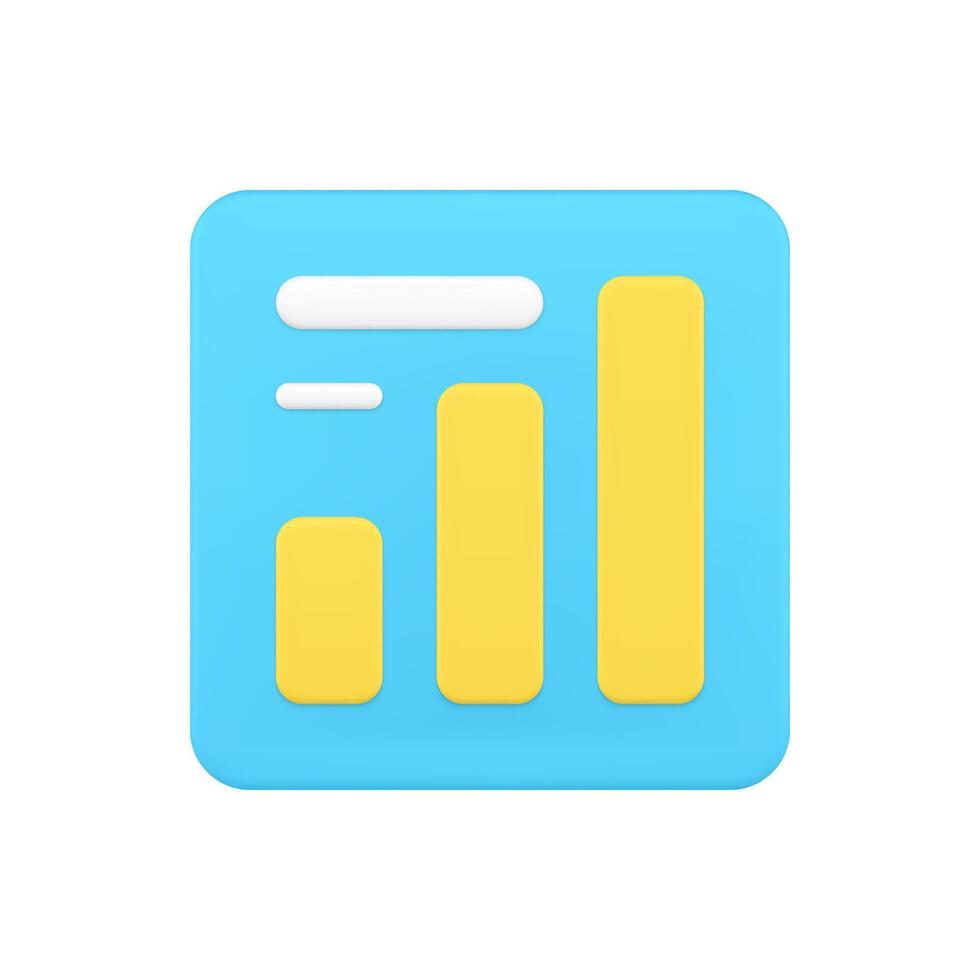 Statistical report with bar graphs 3d icon illustration vector