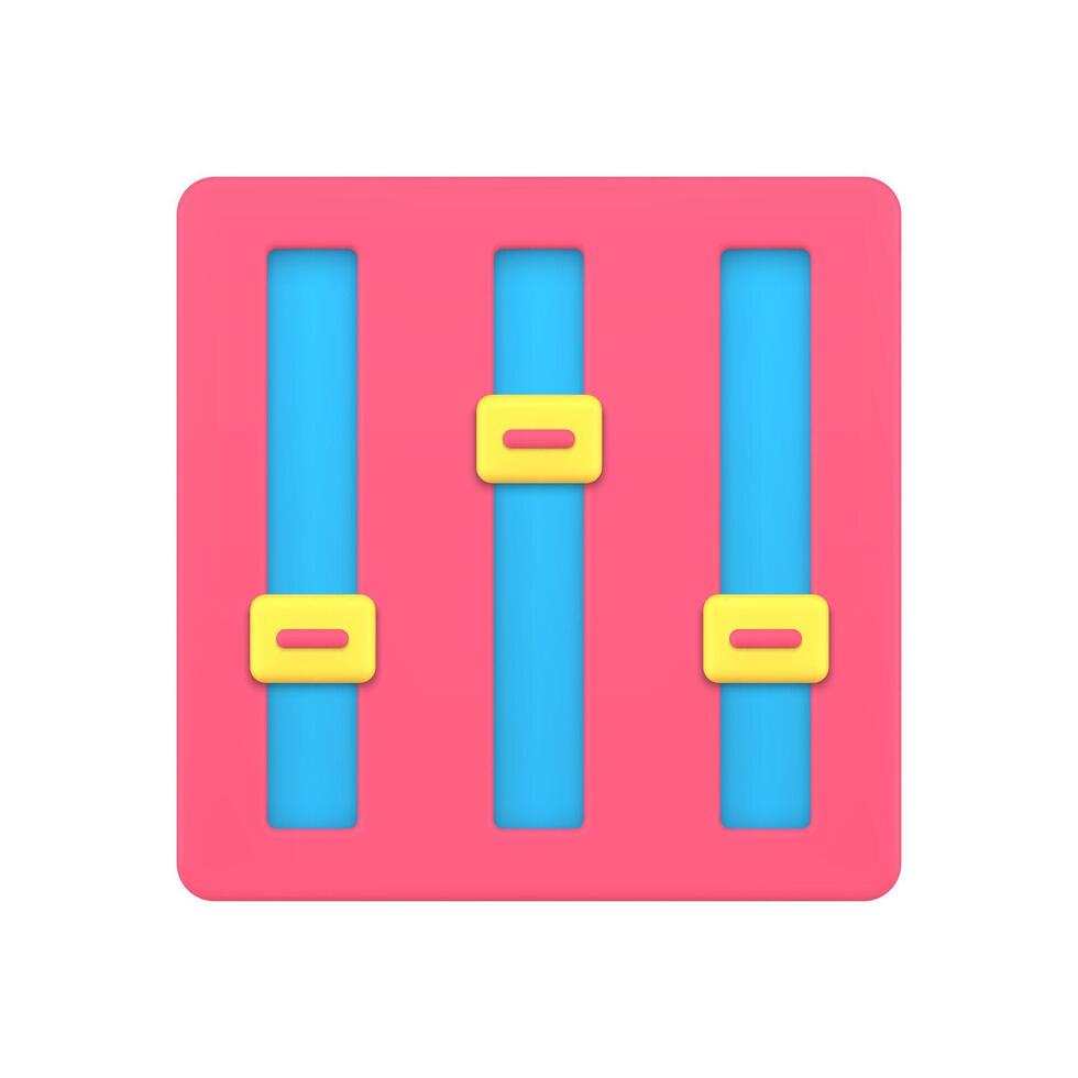 Volume setting control 3d icon illustration vector