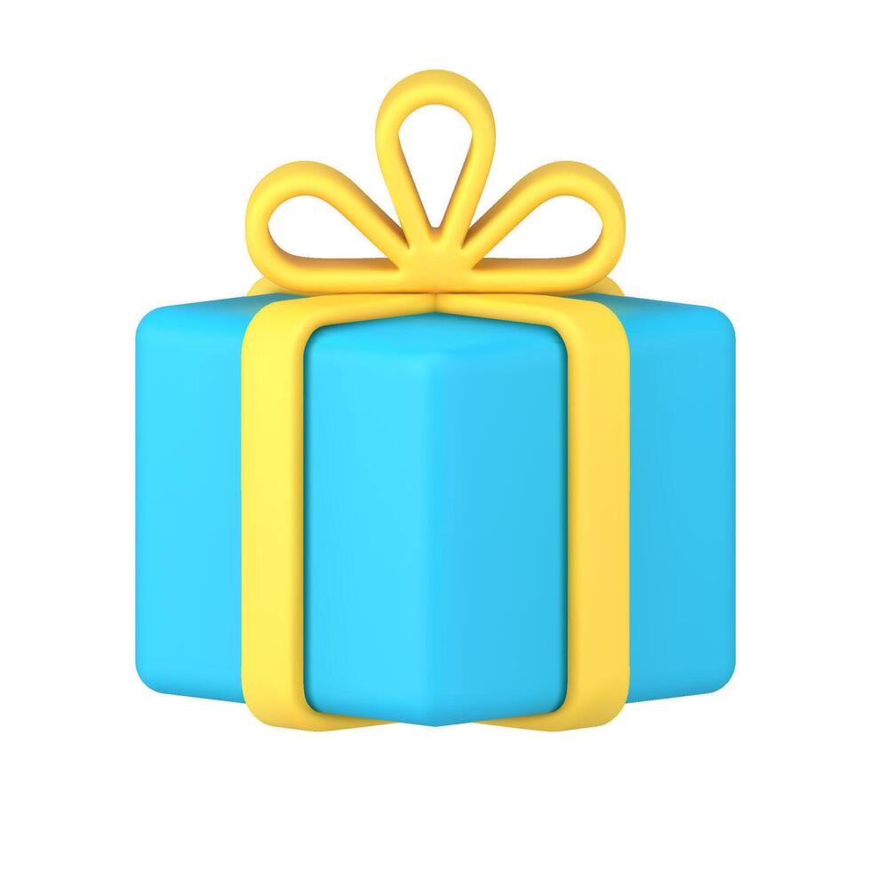 Gift box with bow for holiday congratulations 3d icon illustration vector