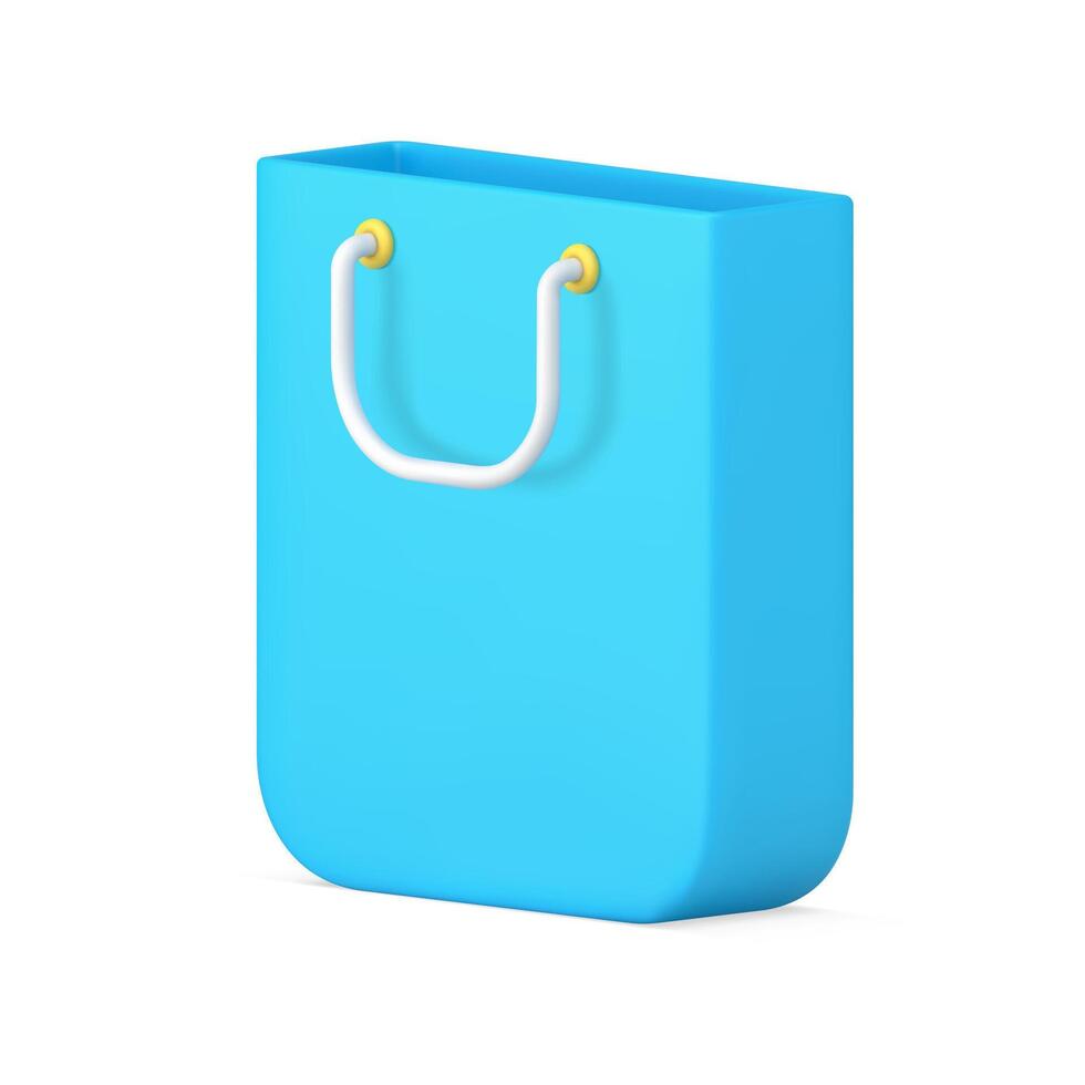 Blue shopping bag 3d icon illustration vector