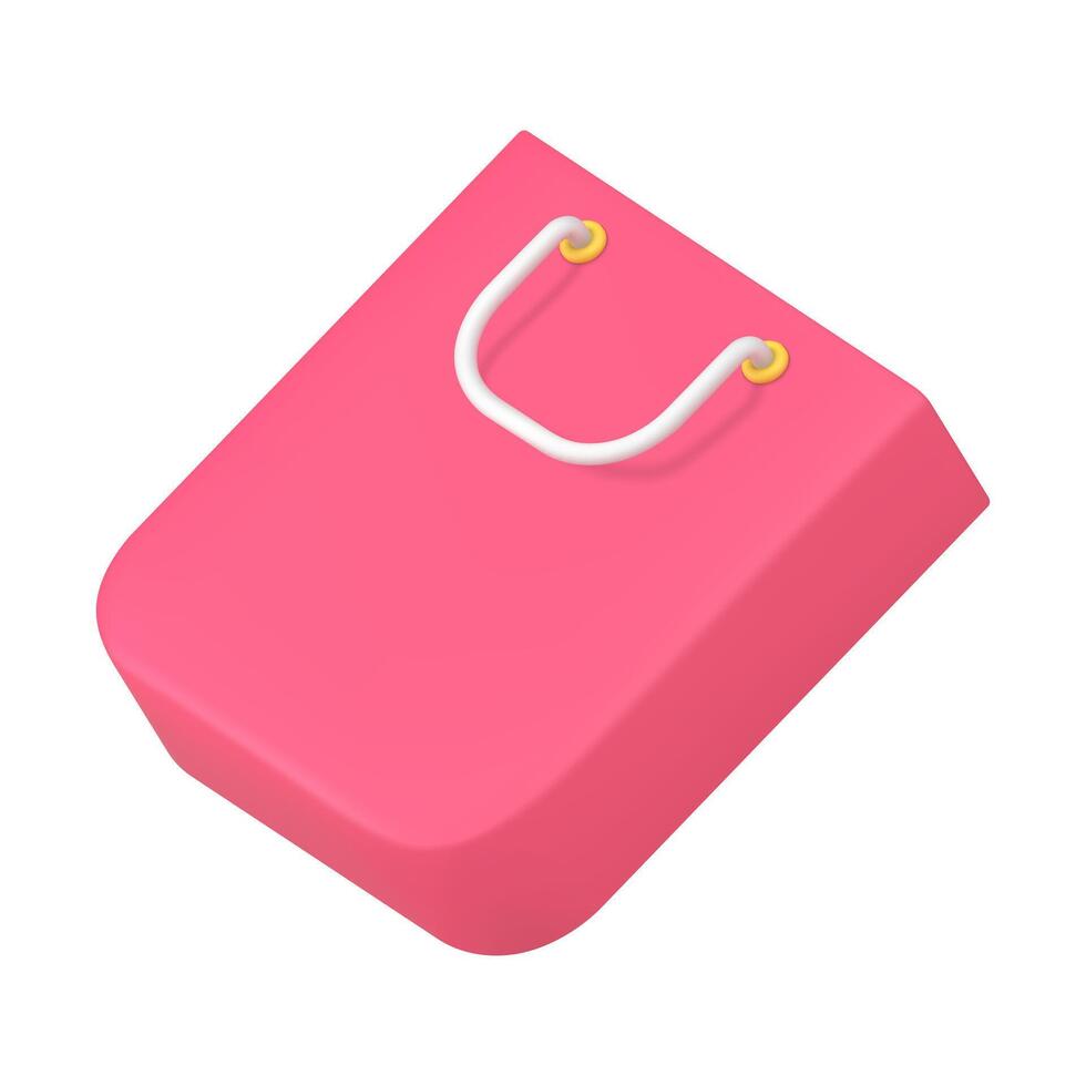 Pink shopping bag 3d icon illustration vector