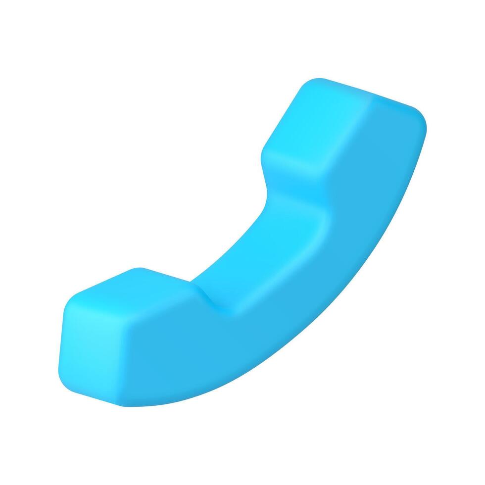 Blue retro phone handset 3d icon illustration vector