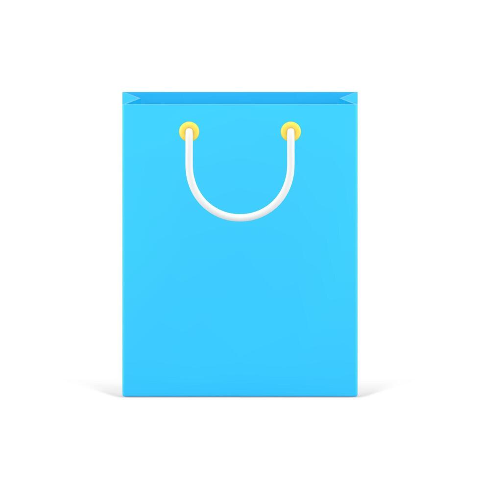 Blue shopping bag 3d icon illustration vector