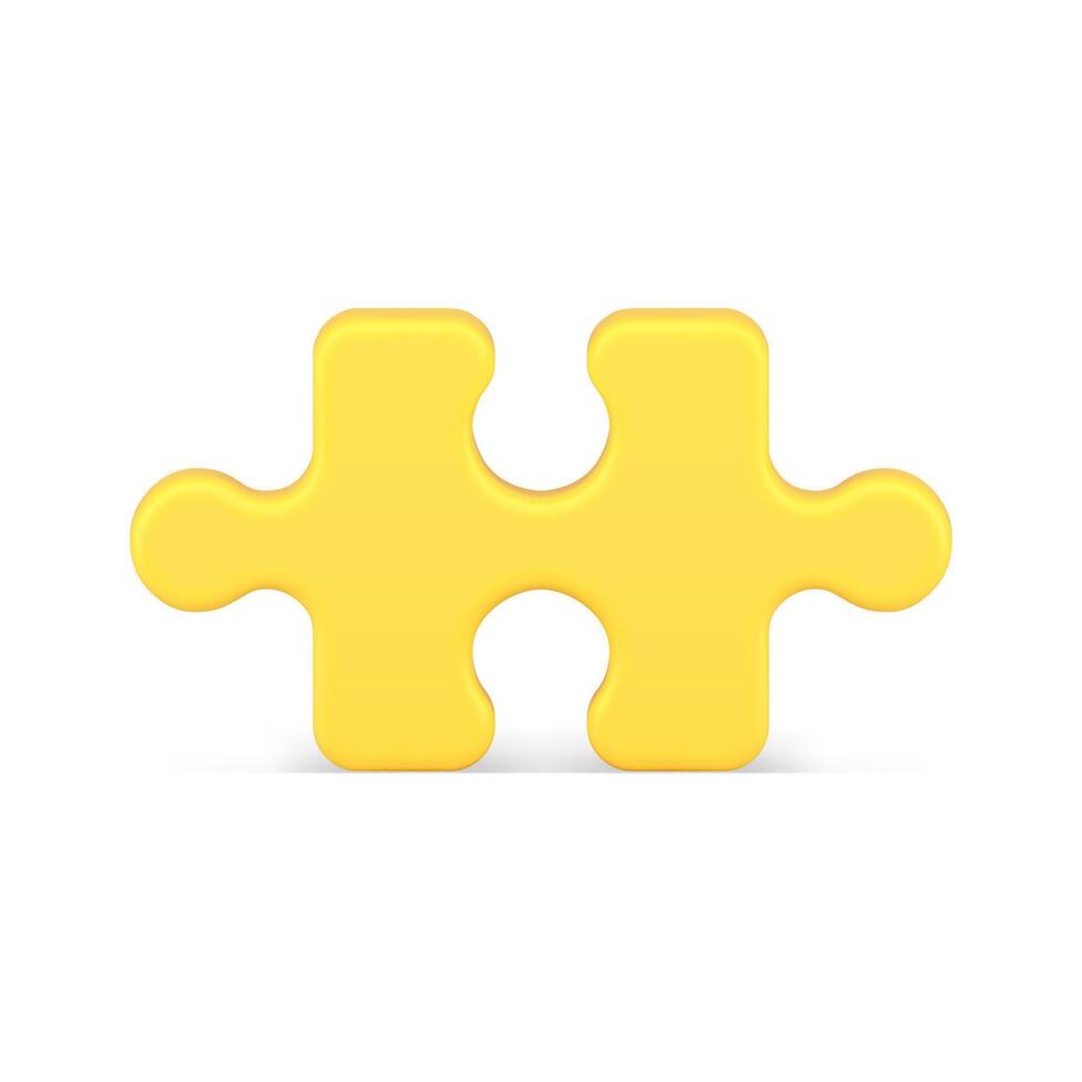 Yellow puzzle piece 3d icon illustration vector