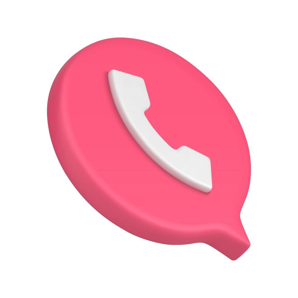 Pink call center quick tips mobile phone laptop interface button isometric 3d icon realistic vector