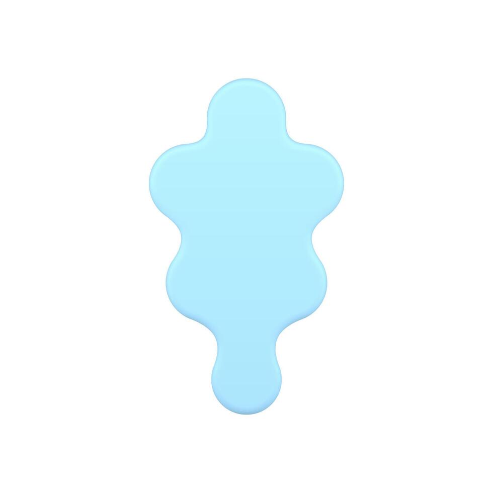 Blue 3d leaf volumetric design illustration vector