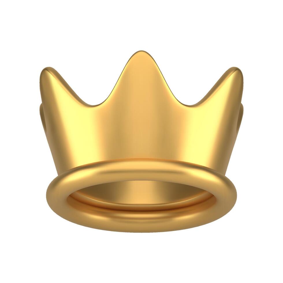 Realistic 3d icon isometric medieval crown decorative design illustration vector