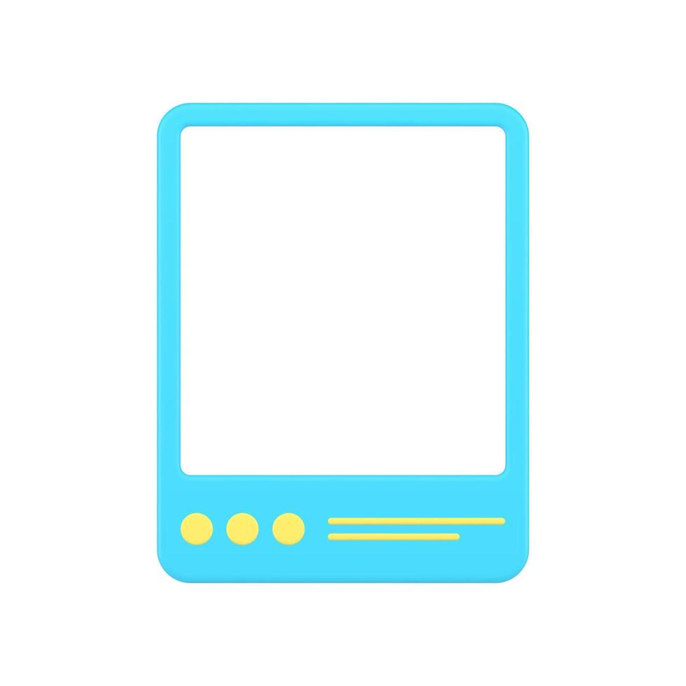 Social madia post frame 3d icon illustration vector