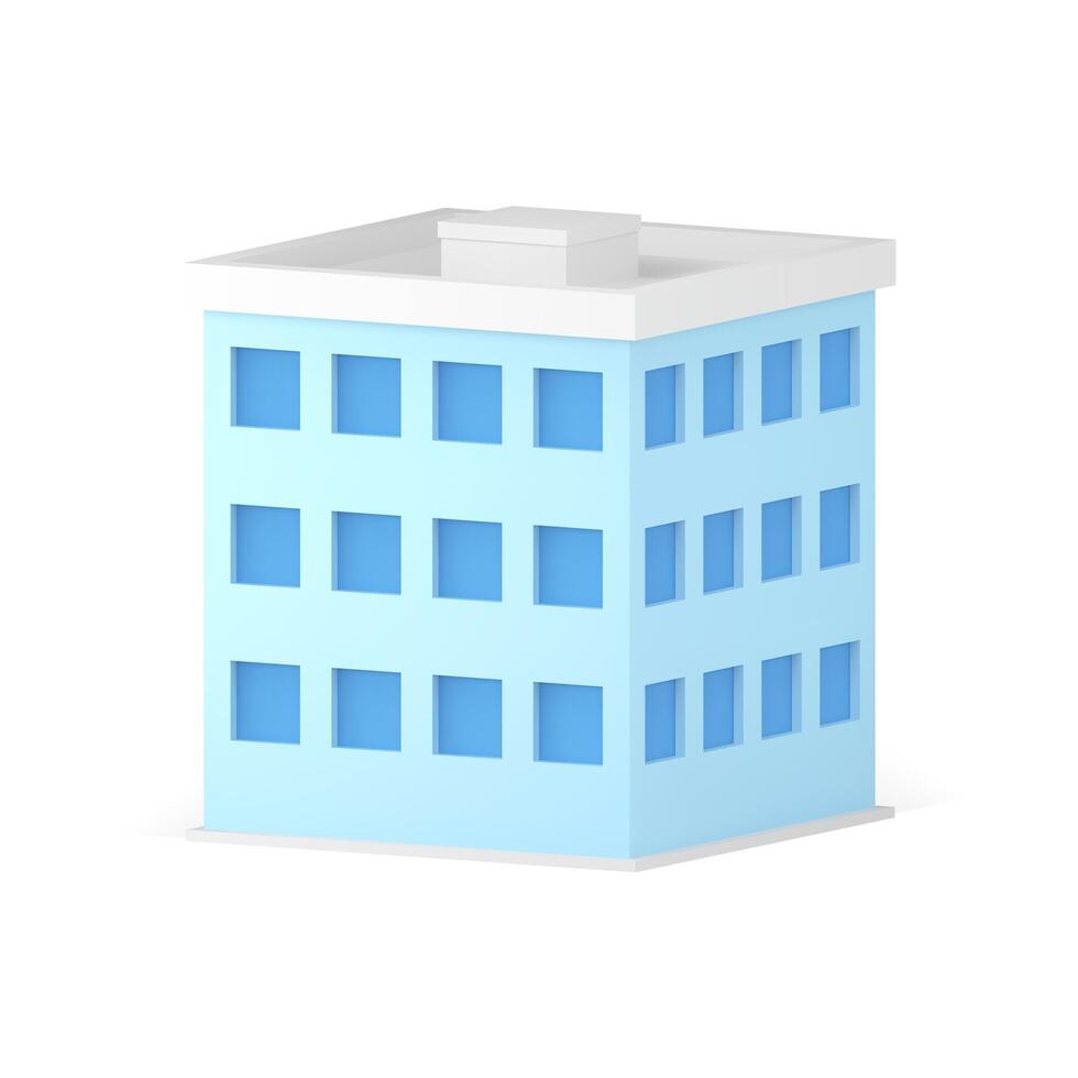 Multistory building facade public customers service business office 3d icon isometric vector