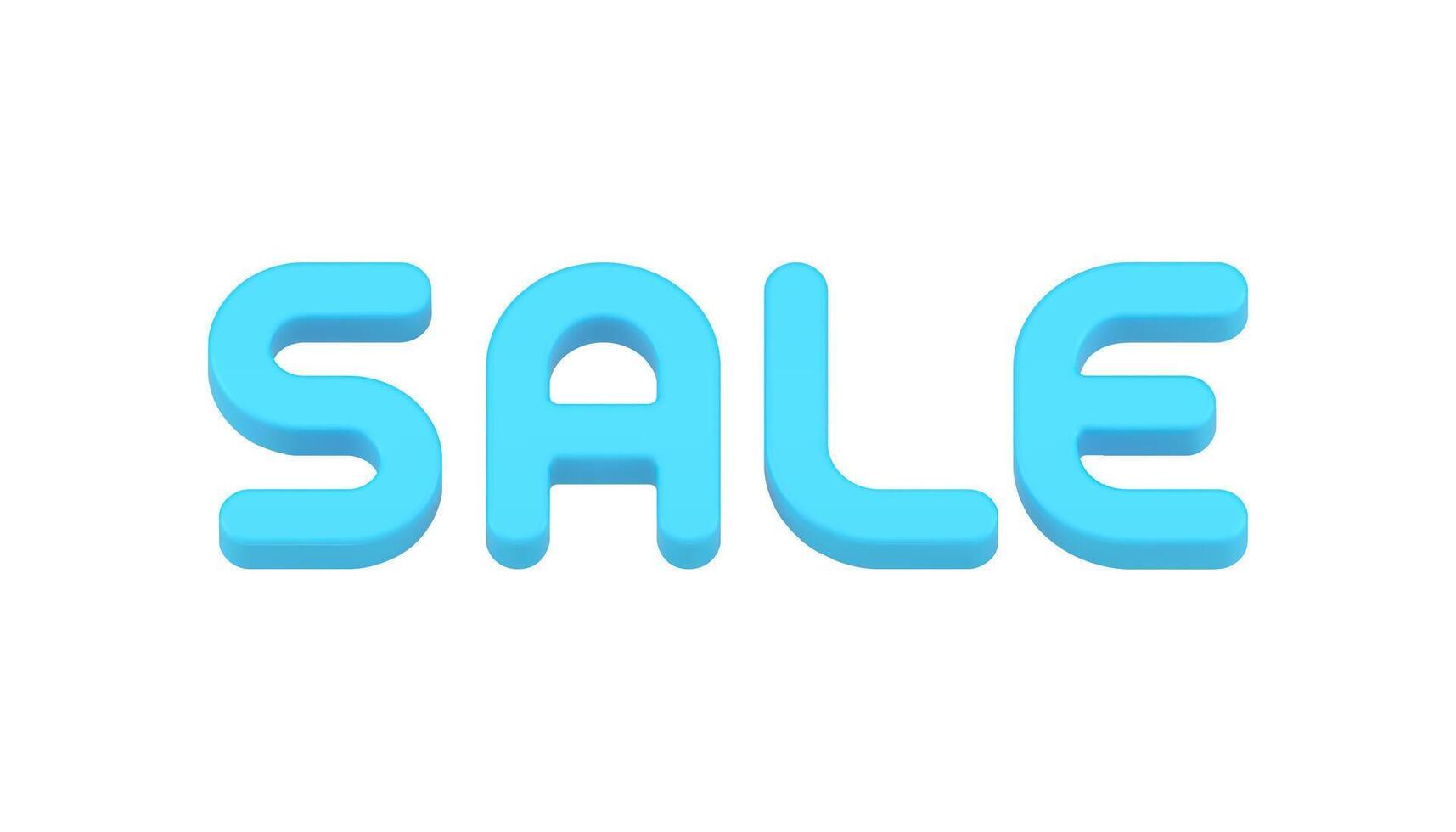 Blue glossy sale font word premium realistic 3d icon decorative design illustration vector