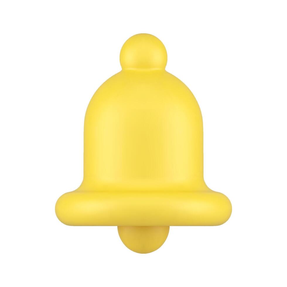 Glossy elegant classic ring bell call phone notification realistic 3d icon illustration vector