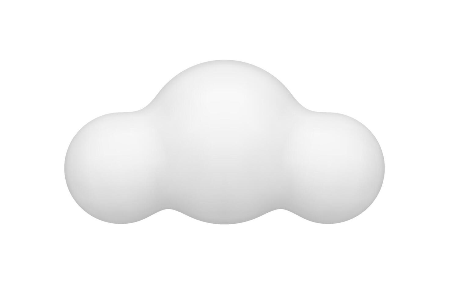 Cute white fluffy cloud atmosphere balloon circle fog realistic 3d icon illustration vector