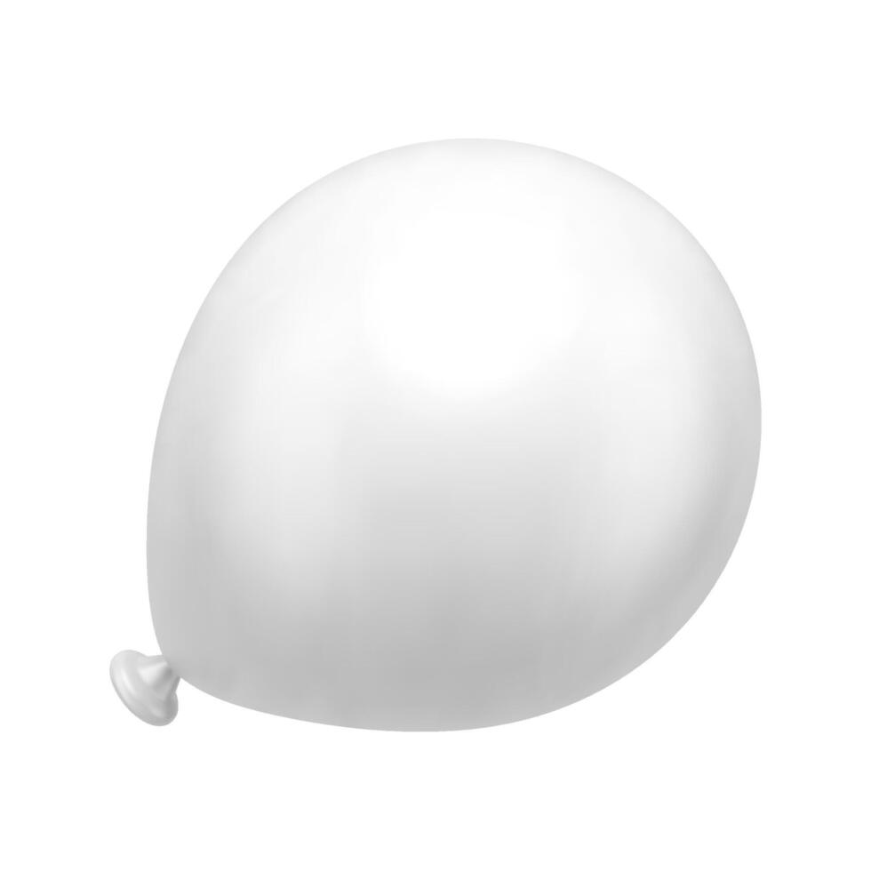 blanco elegante caucho globo romántico sorpresa decorativo aero diseño realista 3d icono vector