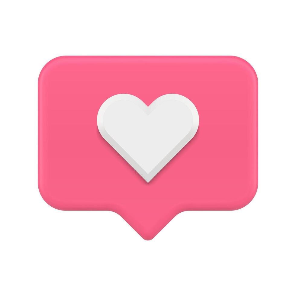 Like notice social media cyberspace social networks quick tips pink realistic 3d icon vector