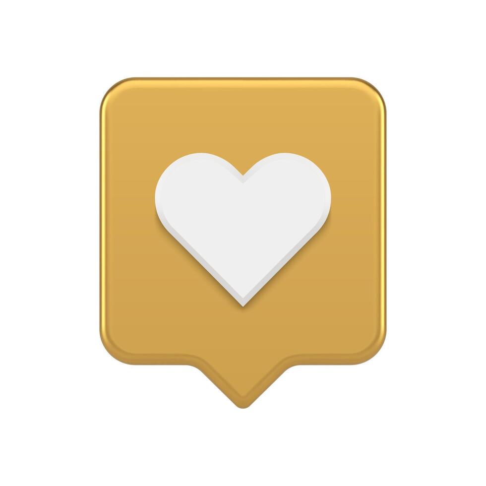 Golden new like quick tips social networks badge premium alert template realistic 3d icon vector