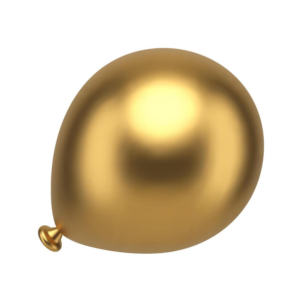 Golden balloon greeting surprise holiday celebrate element realistic 3d icon illustration vector