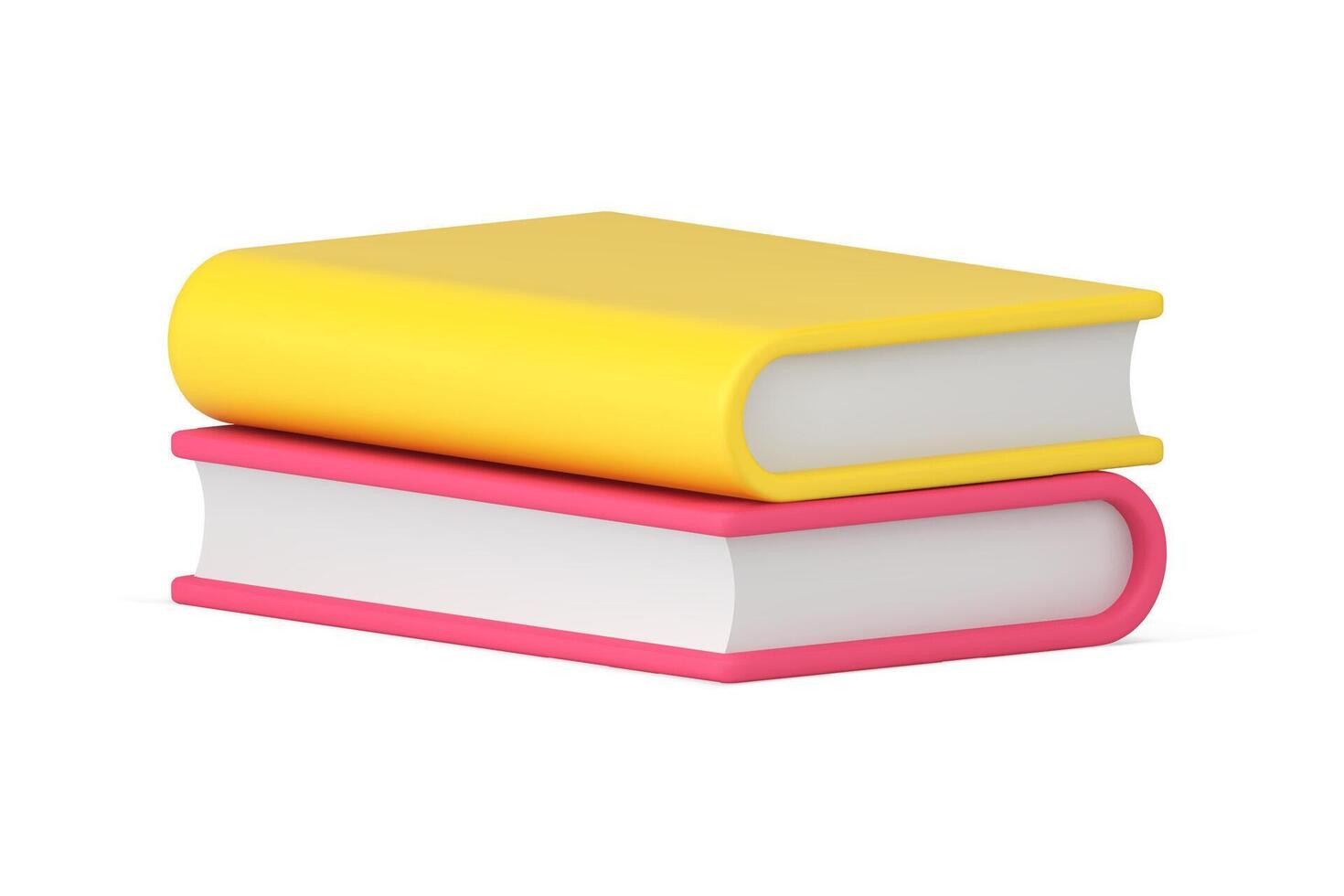 Two school book folded for homework education literature and recreational reading 3d icon vector