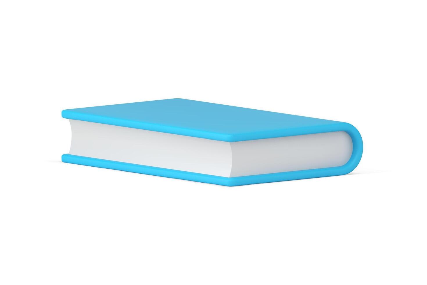 Blue educational literature textbook business notebook academic learning realistic 3d icon vector