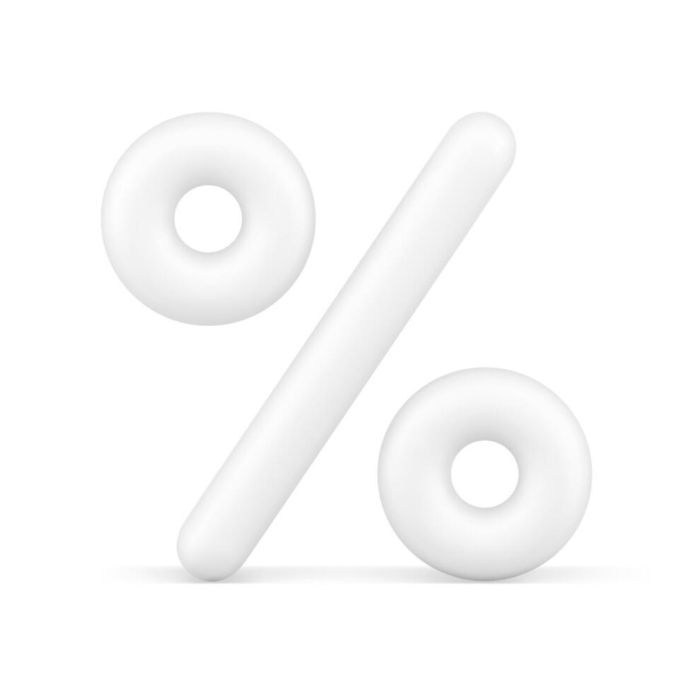 White elegant percent glossy balloon sale discount seasonal shopping realistic 3d icon vector