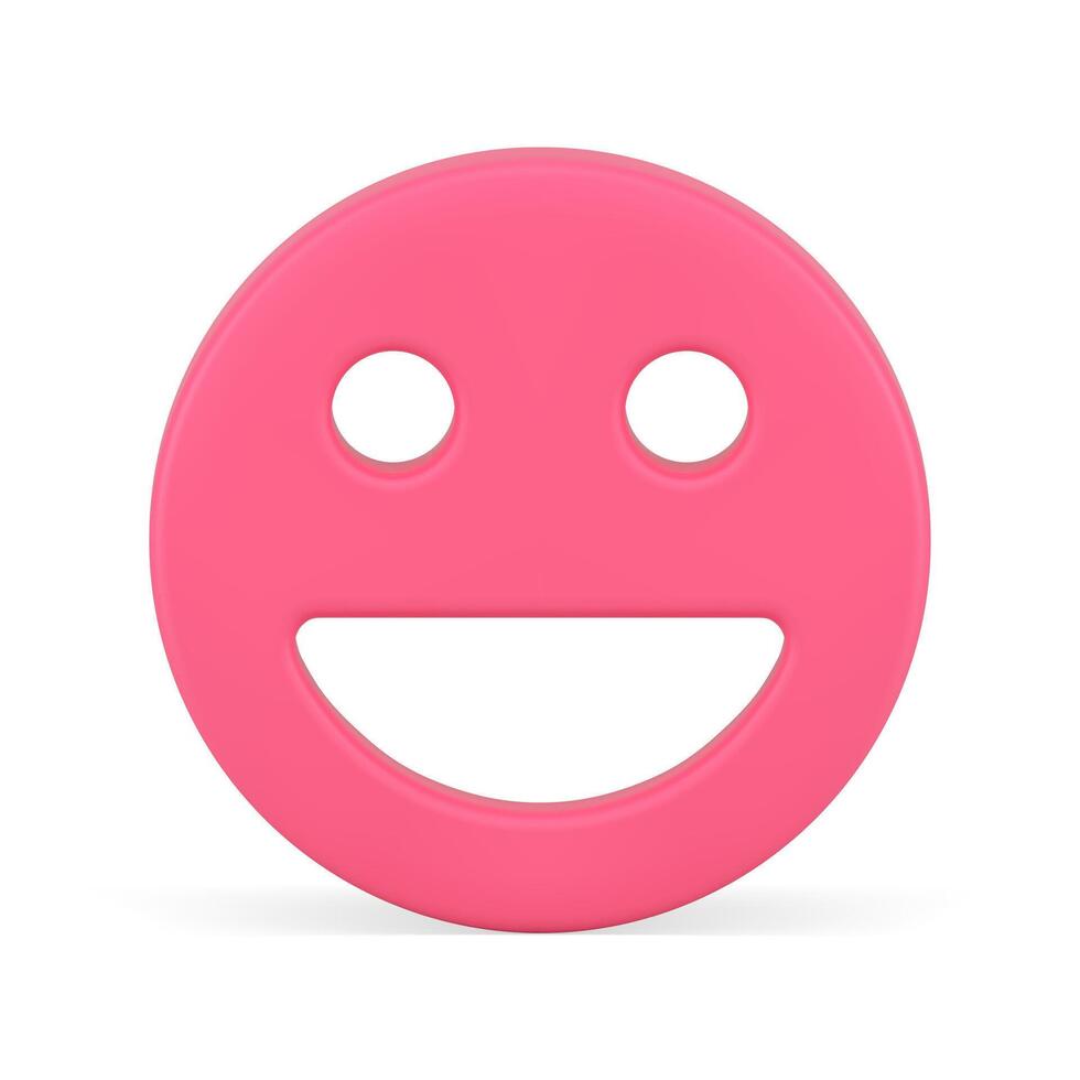 rosado lustroso sonrisa emoticon emoji contento personaje facial expresión circulo 3d icono vector