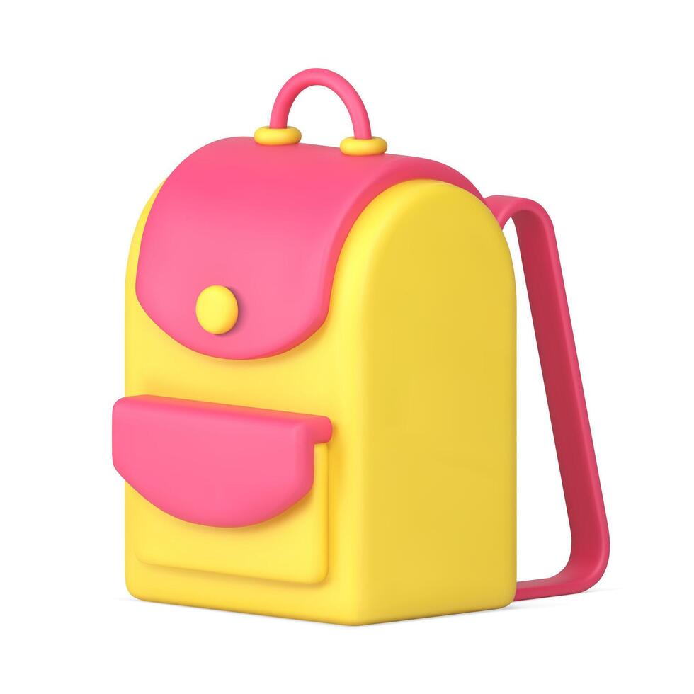 elegante mochila colegio viaje deporte Moda accesorio para confortable cosas que lleva 3d icono vector