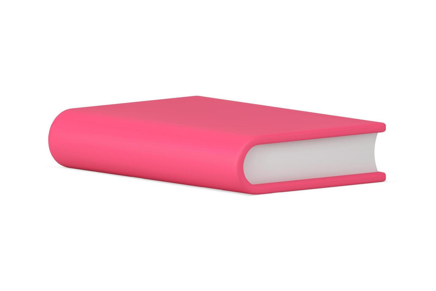 papel libro de texto negocio planificador académico educación horizontal acostado rosado literatura 3d icono vector