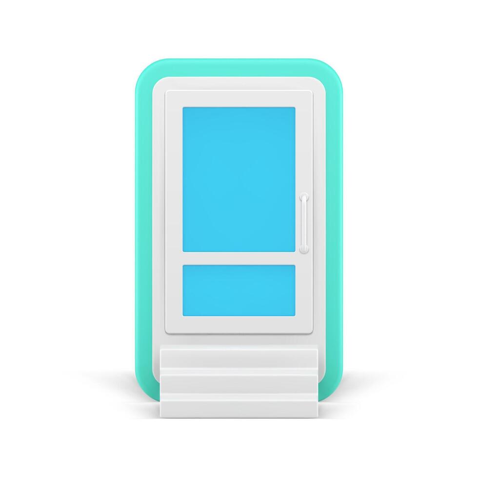 User digital account log in sign up smartphone application authorization realistic 3d icon vector