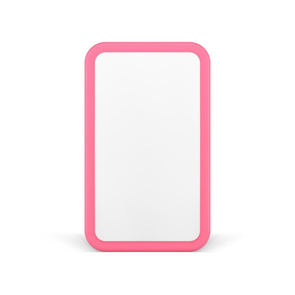 rosado toque pantalla teléfono inteligente vacío pantalla Internet promoción presentación realista 3d icono vector
