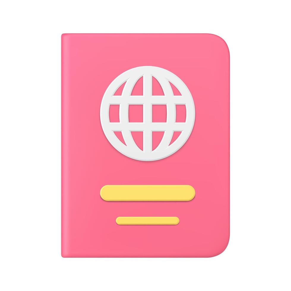 Internet technology education guide book globe academic knowledge notebook for notes 3d icon vector