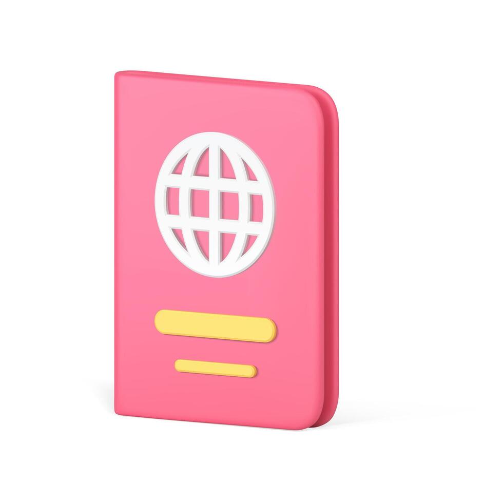 Pink textbook global e learning distance educational academic literature library 3d icon vector