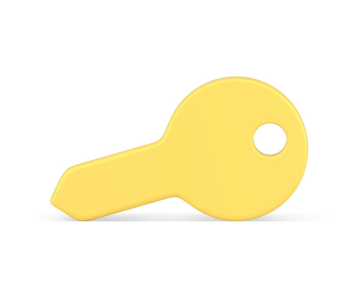 Glossy key open door application web access privacy control personal data protection 3d icon vector