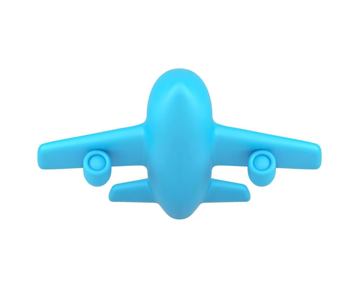 viaje vacaciones aire transporte volador chorro avión con alas y turbina 3d icono vector