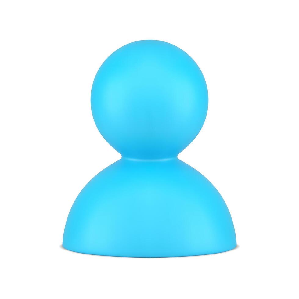 Blue personal account avatar human head internet identity social media user realistic 3d icon vector