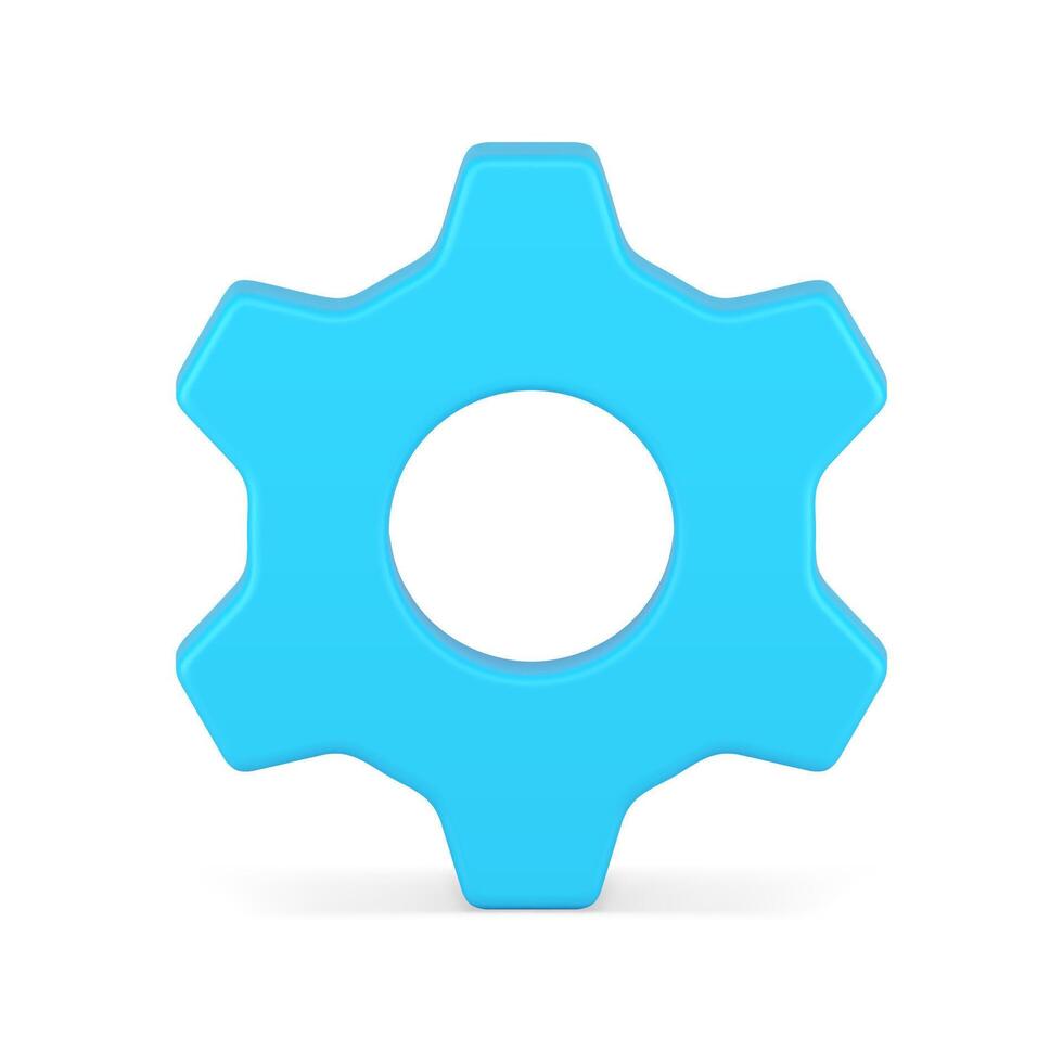 Blue cogwheel gearwheel mechanical gear industrial brainstorming factory machinery 3d icon vector