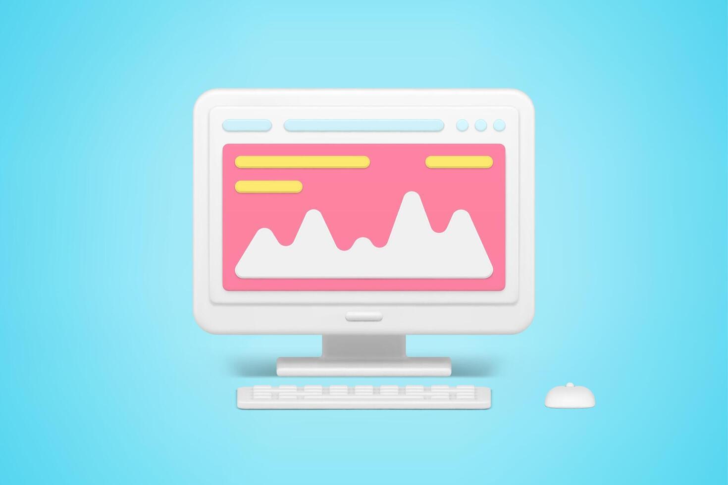 Listening to audio on website 3d icon vector